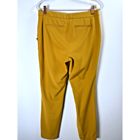 Cynthia Rowley Mustard Yellow Ruffle Trim Fall Preppy Twee Office Academia Pants - Picture 4 of 6